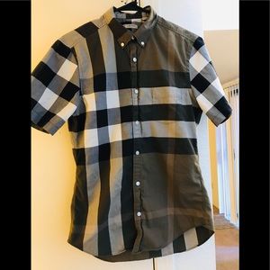 Burberry checkered button up dress shirt